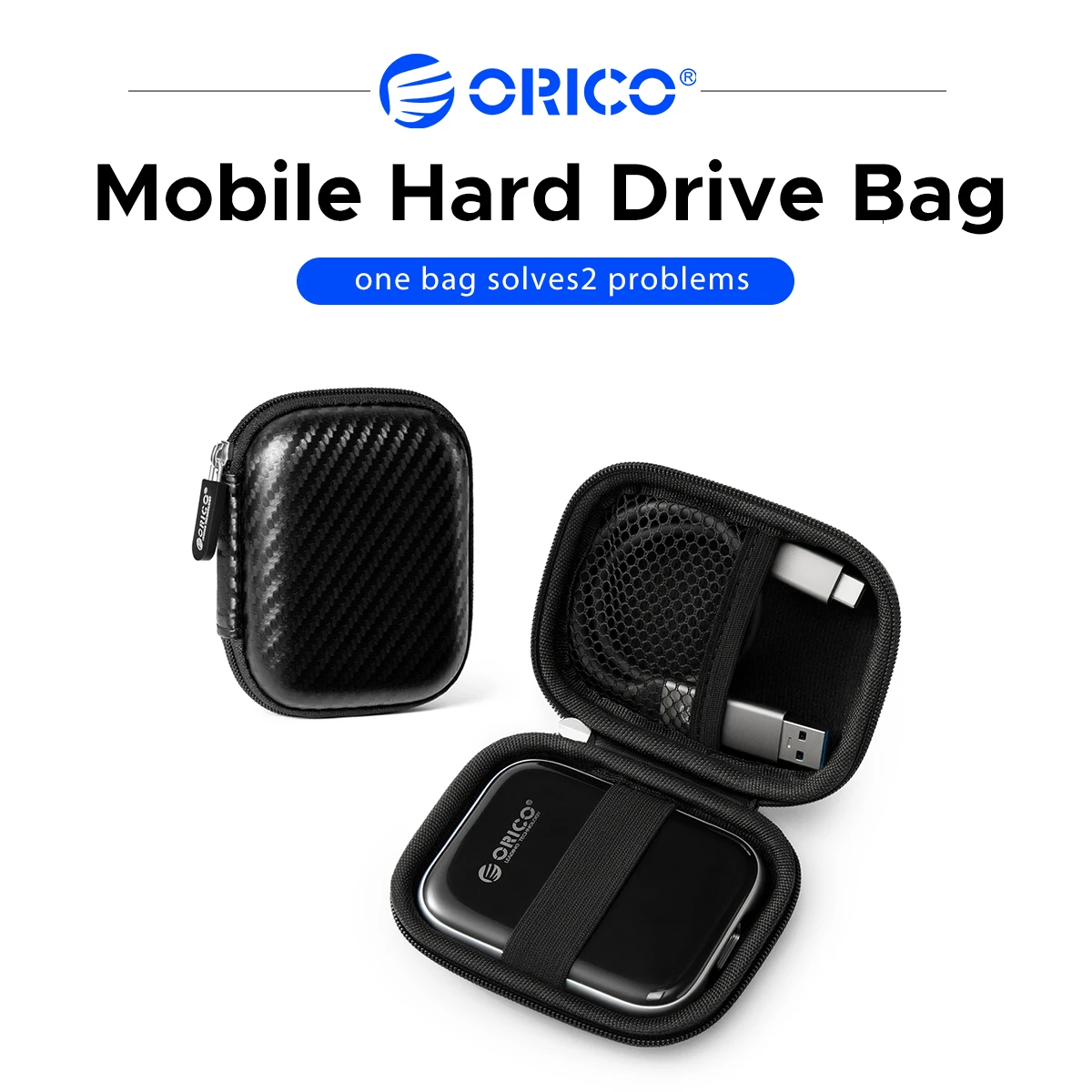 ORICO EVA Hard Drive Case Portable External SSD Storage Bag Waterproof Shockproof Digital Cable Earphone Organizer Carry Pouch
