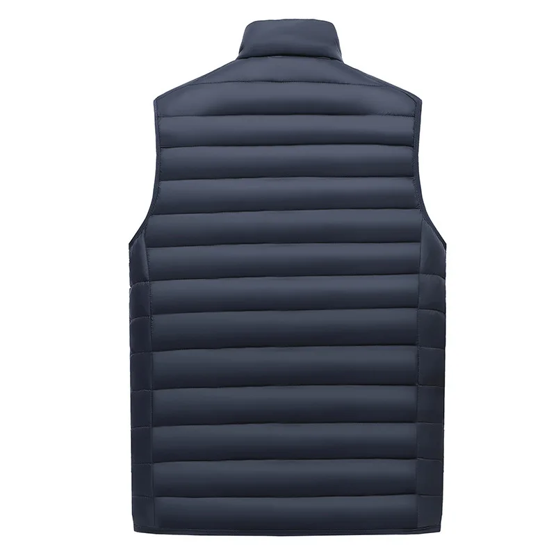 2026 new men's vest cotton jacket stand-up collar down cotton vest winter warm vest jacket sleeveless