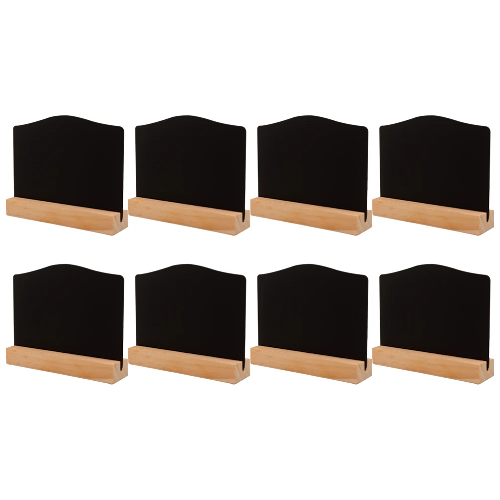 8pcs Double-sided Blackboard Mini Signs Wooden Note Taking Chalkboard Home Bar Decor Erasable Message Board Small Table Sign