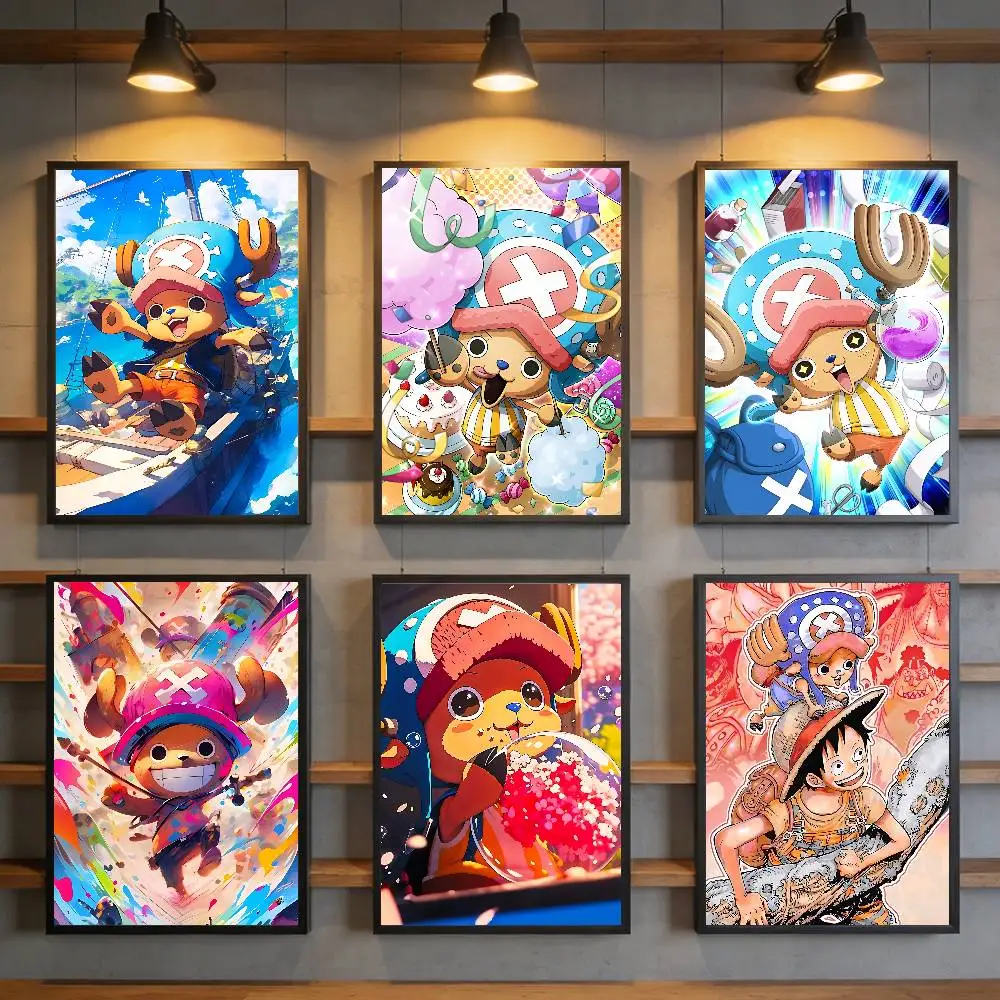 Tony Tony Chopper Kawaii One Piece Poster Leinwanddruck Poster Vintage Klassischer Kunstdruck Wohnzimmer Heimdekoration Kunstposter Geschenke