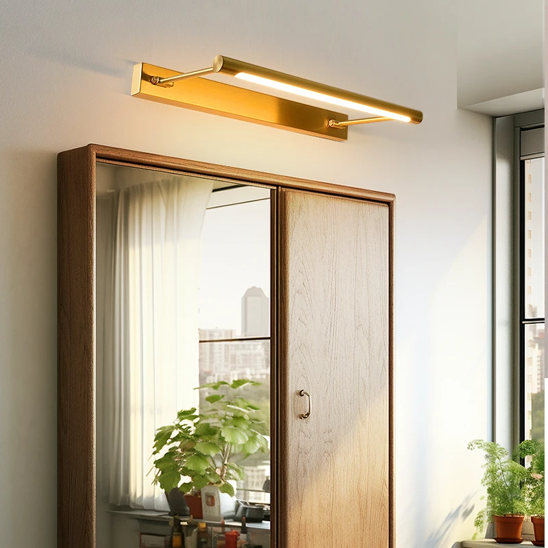 Golden wall lamp, made of brass material, used for living room, bedroom, foyer, bathroom, bedside study, etc