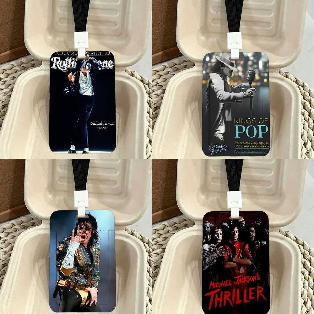 M-Michael J-Jackson ID Card Holder Badge Holders Lanyard Business Exhibit School Strap Neck Hang