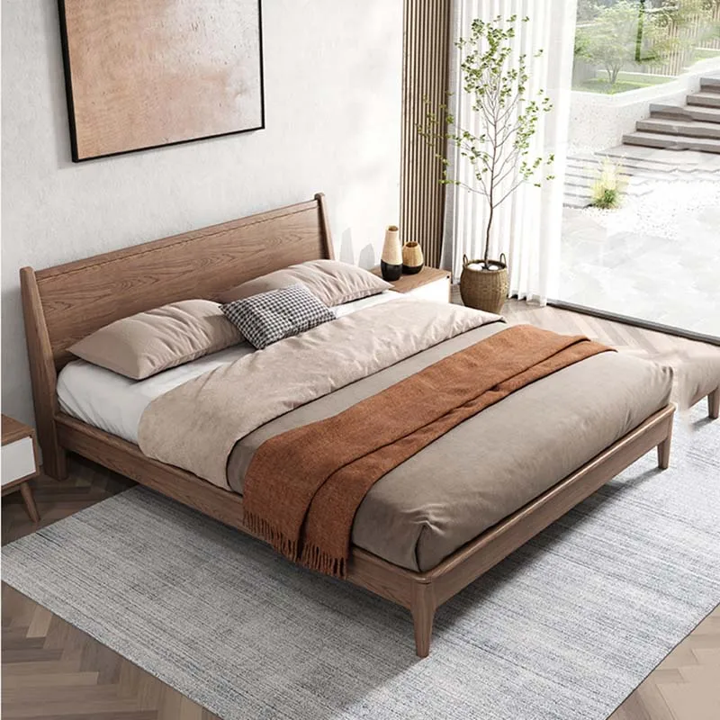 Kawaii Queen Soft Double Bed Wood Luxury High End Wooden Upholstered Frame Beds Twin Modern European Camas De Casal Furniture