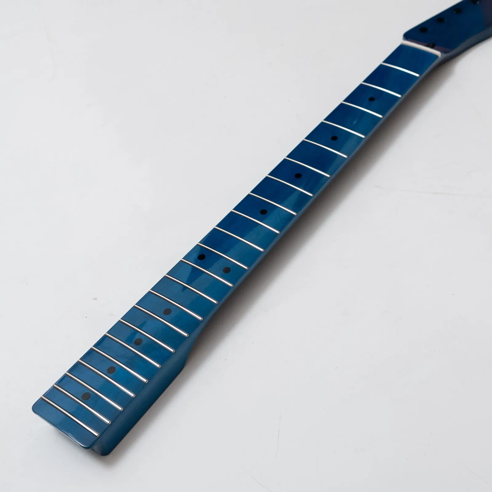 Blue Gloss Maple Guitar Neck 25.5 Inch 22 Stainless Steel Frets 9.5 Radius Bone Nut