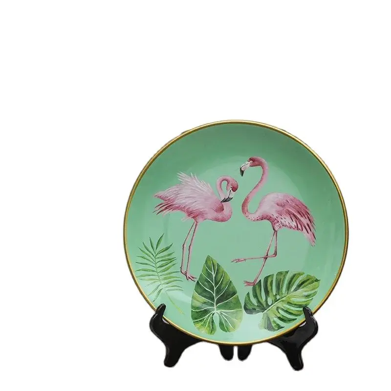 

Ceramic Plate Painting Bird Home Creative Modern Bedroom Study Hanging Plate Red Crane Decorations