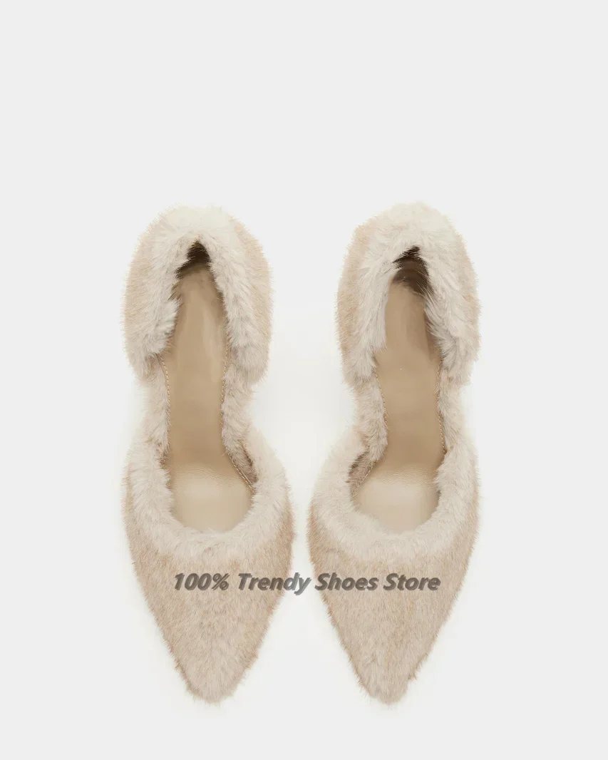 Fashionable Fur One-piece With Follow-up Shoes For Women, Sexy High Heels For Fashion Shows, Hot Selling Women\\\'s Shoes