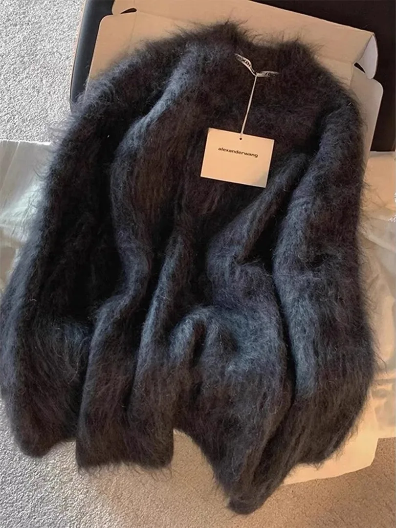 Maglione lavorato a maglia in velluto Mouton caldo da uomo Autunno Inverno Abbigliamento interno Base irt American Lazy Sle Morbida fibra di poliestere