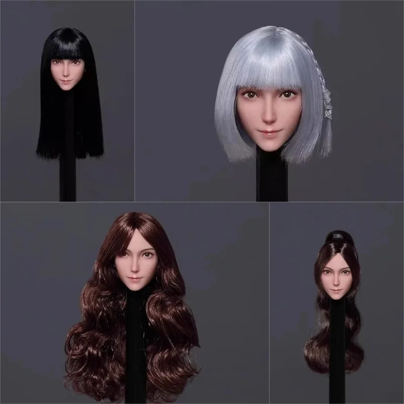 

Ziltoys Z006 1/6 Scale Fashion Girl Long Hair Head Sculpt Carving Model for 12'' Pale Skin Female Doll Body Hobby Collection