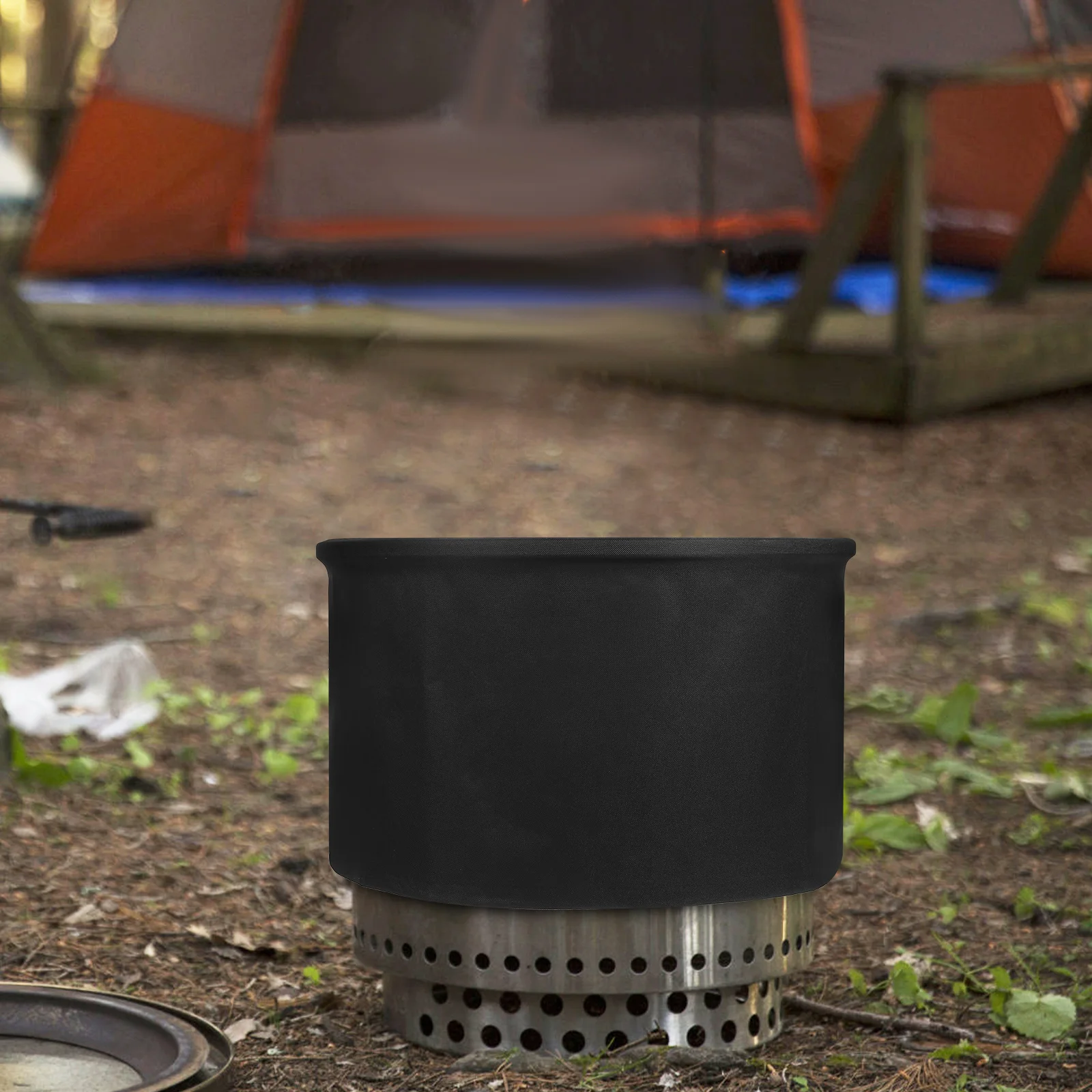 

Fire Pit Cover Round Black Oxford Cloth Protective Lid for Outdoor Pits Grills Small Table Cover Home Daily Use Items