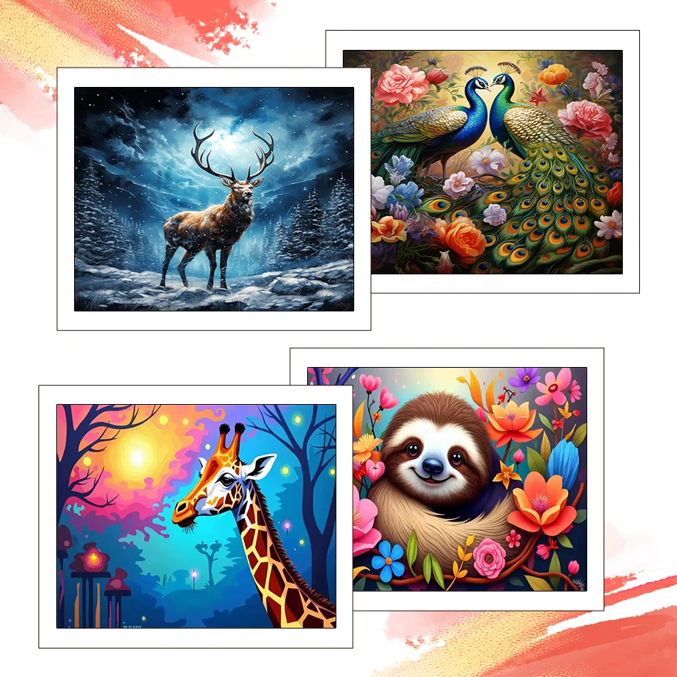 

RUOPOTY Painting By Number Adults New Oil Canvas Painting Animals 40X50cm Art Supplies Crafts Wall Art Picture Diy Set Handwork