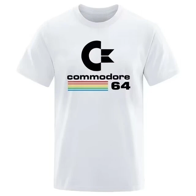 الصيف كومودور 64 طباعة تي شيرت C64 SID أميغا ريترو كول تصميم الشارع قصيرة الأكمام تي شيرت ملابس قطنية فضفاضة الرجال تي شيرت