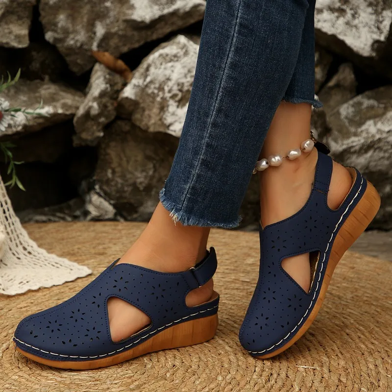 Women's Summer Sandals: Thick-soled, Non-slip, Casual, Velcro-fastening, Breathable, Lightweight Sports Sandals