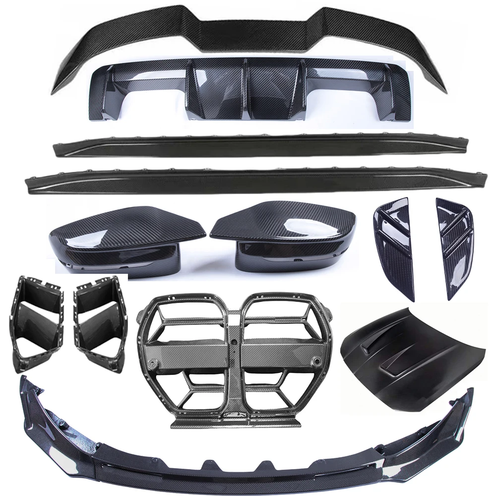 For M3 G80 Style Carbon Fiber Dry Carbon Fender Tuyere Modification Kit 5