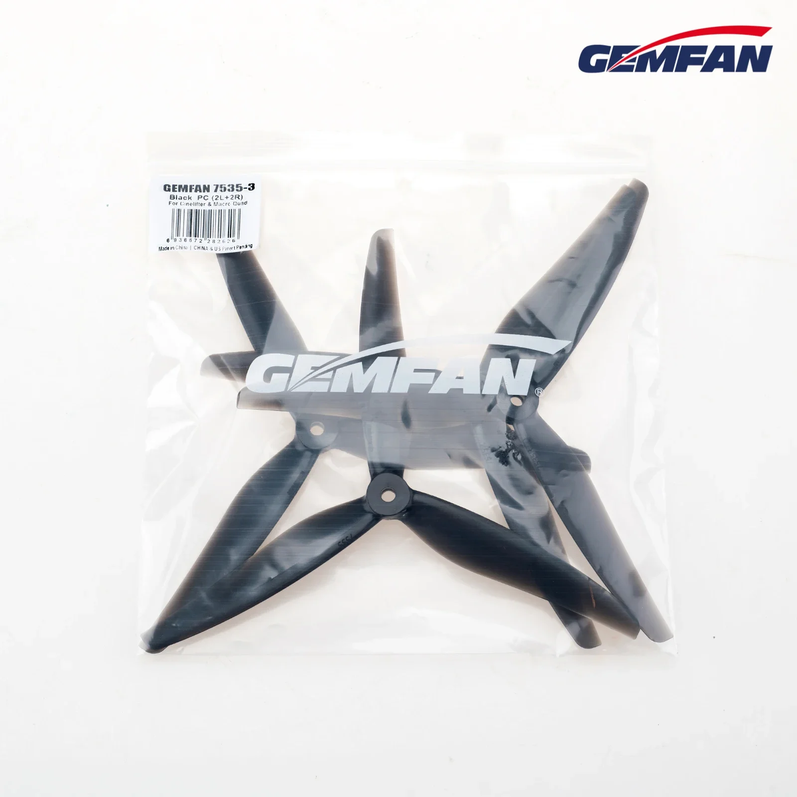 

2 пары (2CW + 2CCW) Gemfan Cinelifter 7535 7. 5x3.5x3 3-лопастный Пропеллер из стекловолокна и нейлона/ПК для FPV X-Class Cinelifter MacroQuad