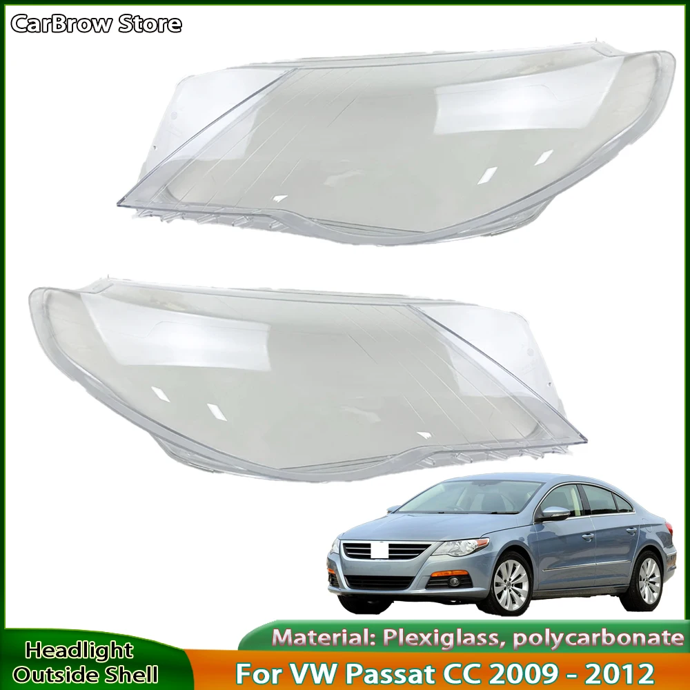 

Headlamp Shell Replace Original Lampshade For VW Volkswagen Passat CC 2009 to 2012 Transparent Headlight Lens Cover