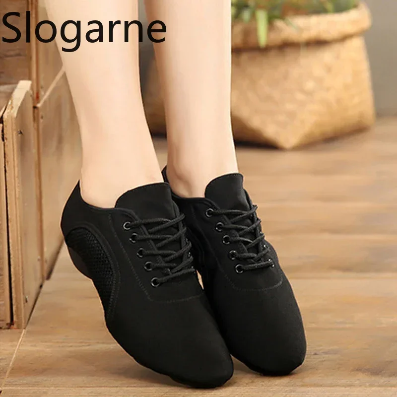 Crianças novos sapatos de dança salsa das mulheres dos homens preto profissional salão tango professor latino esportes sapatos de dança lona jazz tênis