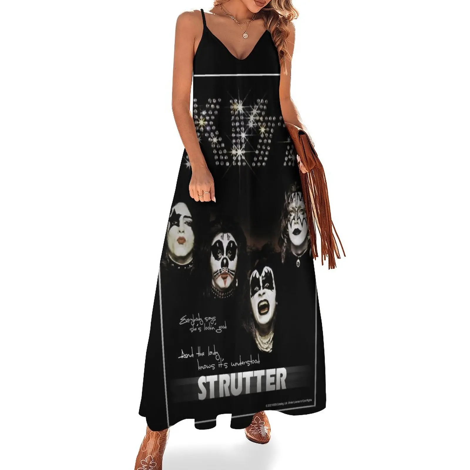 KISS ? the band - 1974 Album - Strutter Lyrics Sleeveless Dress Women's clothing summer dresses dresses ladies 2023 summer