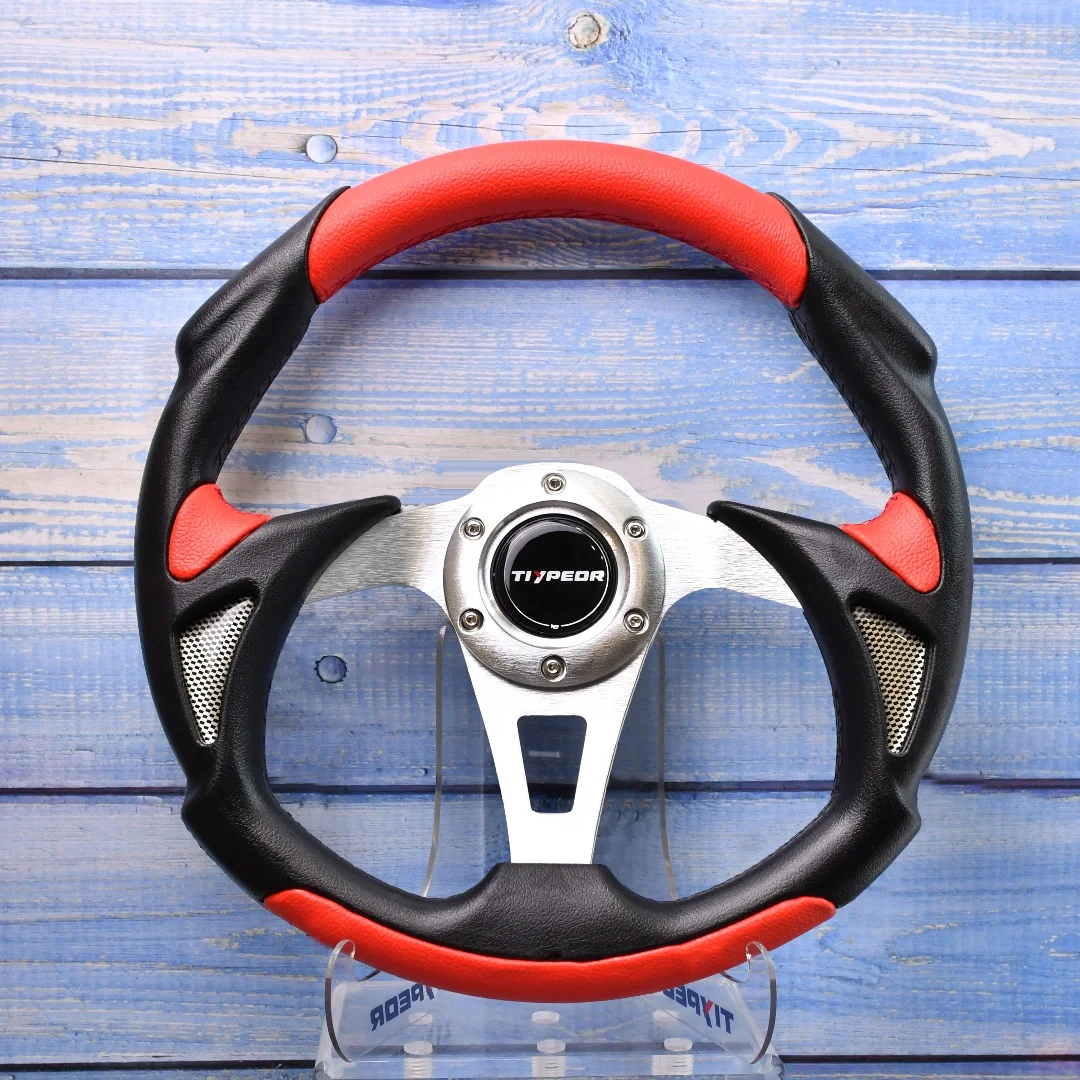 

TIYPEOR Sport red Color Matching Automotive Universal Steering Wheel Quick-Release Racing Car Modification Steering Wheel