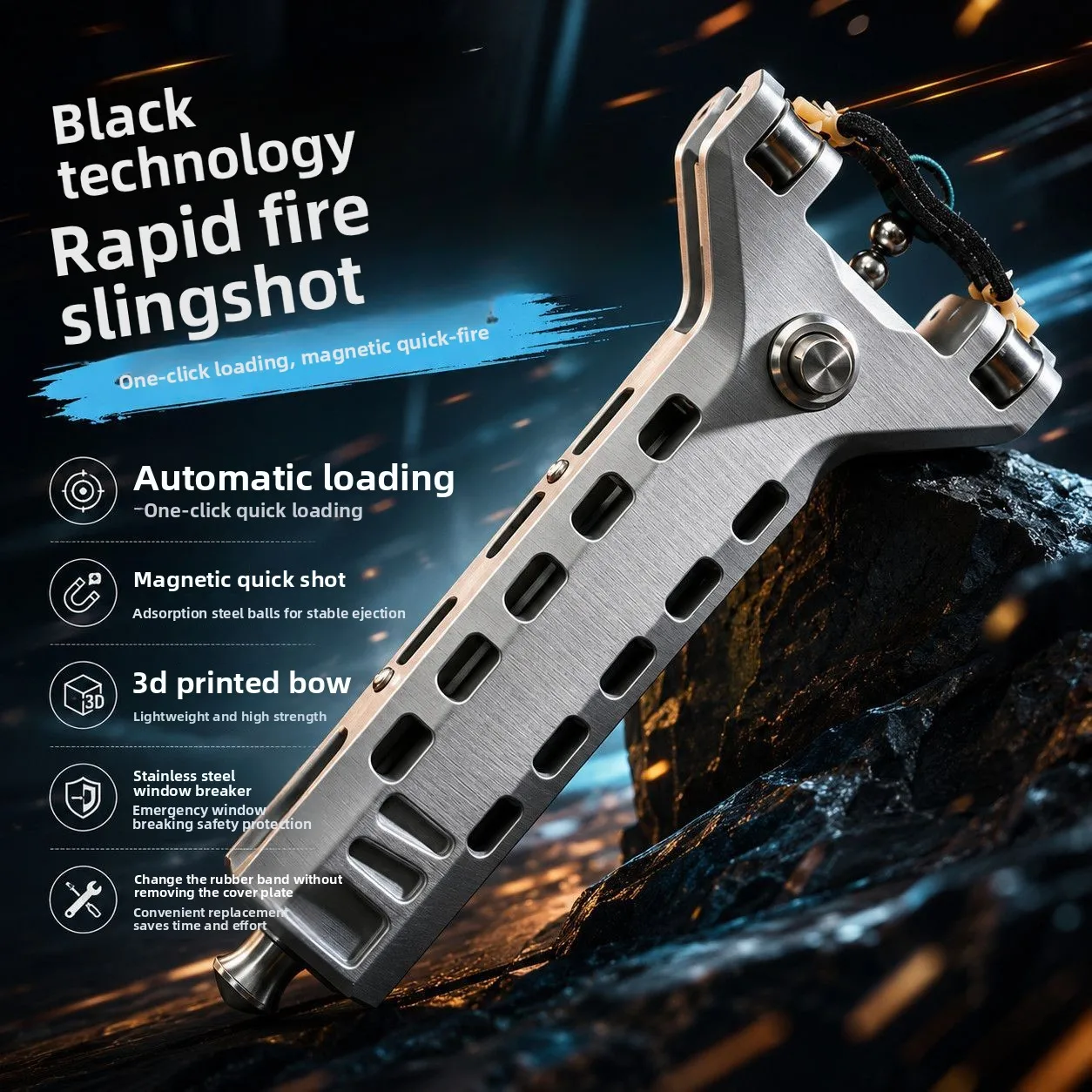 One-click Slings hot Automatic Ammunition Loading Sho oting Mechanical Expert Pulley Bow Power Highly Accurate Round Rubber Band