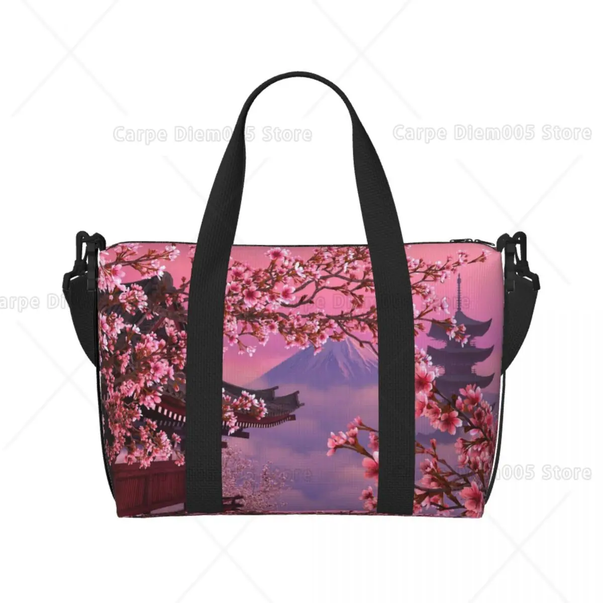 

Print Cherry Blossom Travel Luggage Overnight Bags Foldable Hand Travel Bag Sport Gym Duffel Bag for Men Women