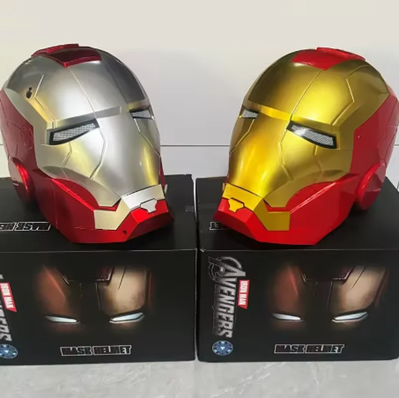 

Iron Man Mk5 Electric Voice Control Helmet Cosplay Mask With Led Eyes Metal Toy Model For Children And Adults Christmas Gift