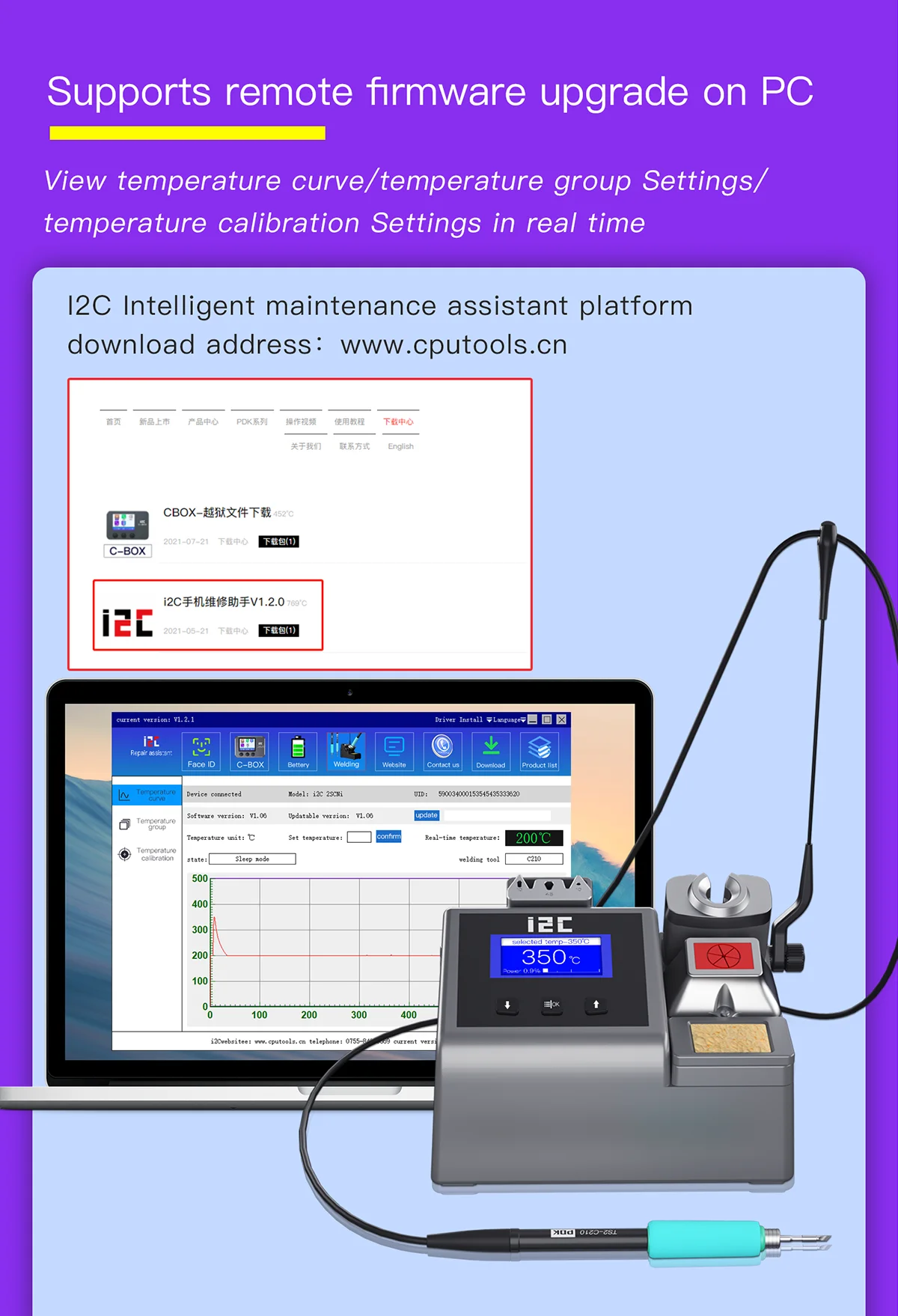 i2C-2SCNi Nano Soldering Station, Soldering Handle, Soldering Iron Tip, PCB Welding Station, Repair Tool, C210, C245, C115, JBC