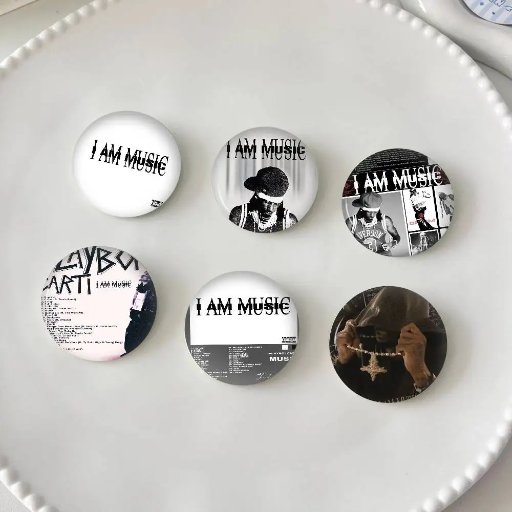 Hip Hop Star Rapper Playboi Carti I Am Music Album Cover Anime Foto Broschen Kreative Runde Abzeichen Geschenke Pins