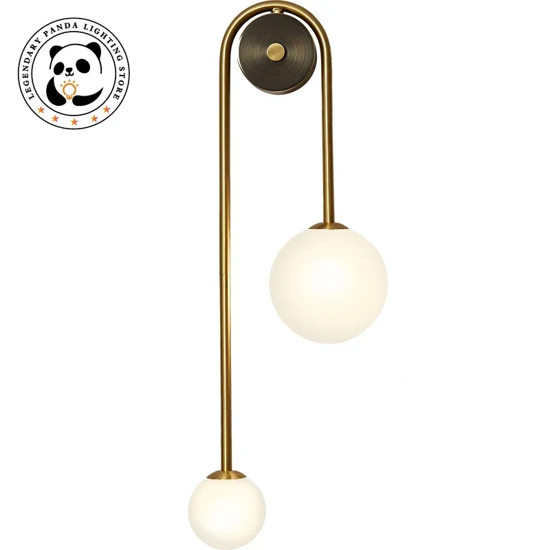 Moderne ronde wandlamp LED metallic glans glazen bol decor lichtarmatuur nachtkastje studie armatuur eetkamer gemonteerde slaapkamer schansen