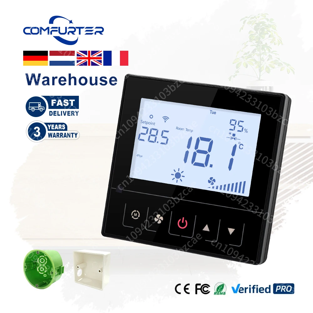 New Arrival Programmable Modbus Fan Coil Fcu Tuya Wifi Smart Room Home air Conditioner Rs485 Thermostat Temperature Controller