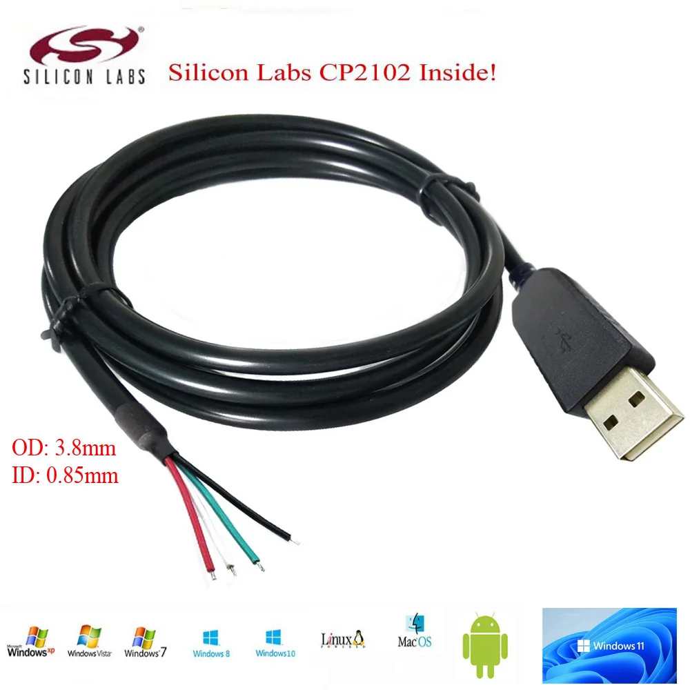 Силиконовые лаборатории CP210x USB к UART Bridge COM3, стандартный конец кабеля для обжима RJ9 RJ11 RJ45, Модульный штекер