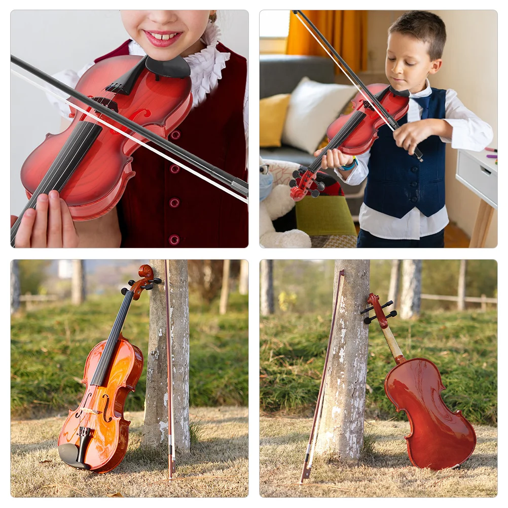 Exquisite Violin Toy Plastic Small Instrument Adornment Decorative Simulated Kid Plaything Instruments