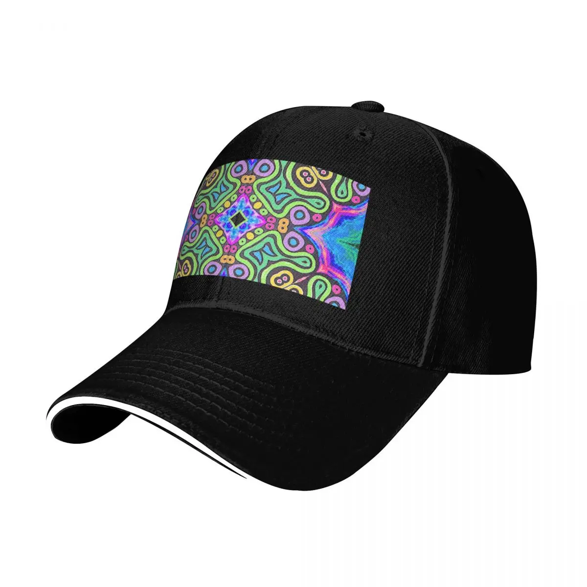 Neon Color Pop Baseball Cap Cotton Twill Breathable Contrast Two Tone Brim Snapback Flat Bill