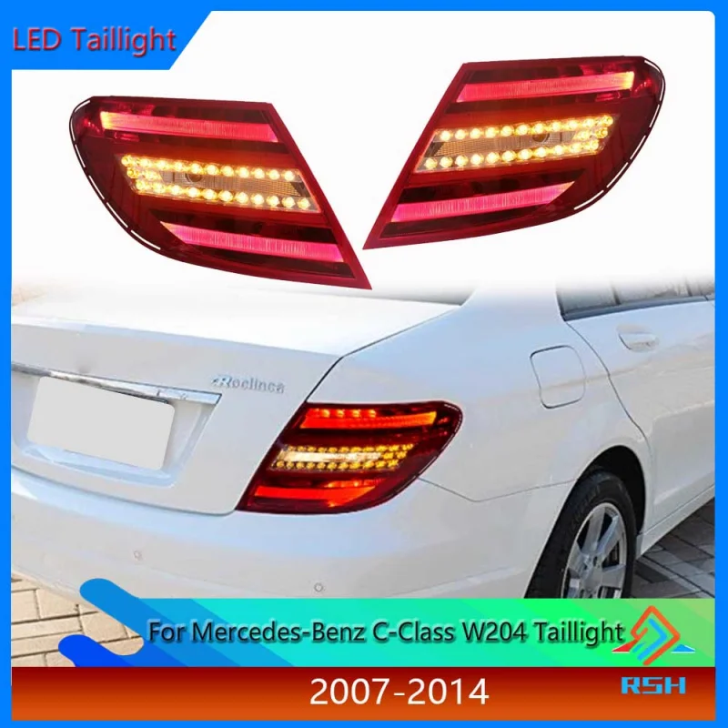 

Car LED Tail Light Assembly For 2007-2014 Mercedes Benz C Class W204 Reverse Brake Turn Signal Light Plug And Play Accessories