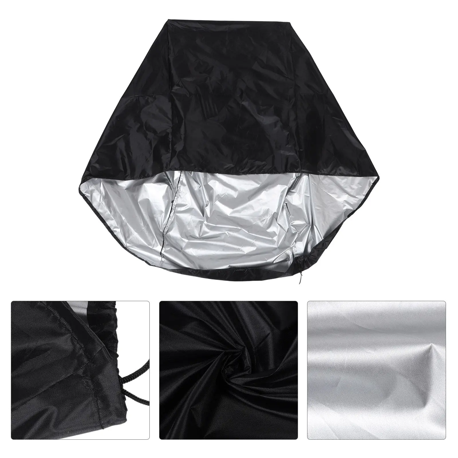 

Heavy-Duty PU-Coated Bicycle Trailer Cover Waterproof Sturdy Foldable for Pet Trailers Rain Sun Uv Protection Bikes