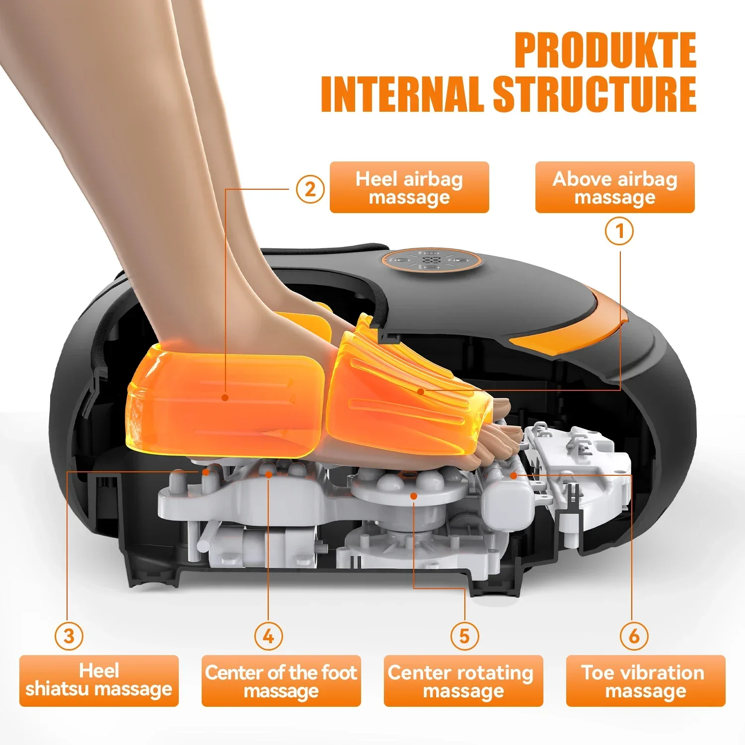 Foot Massager Roller Kneading Rhythmic Full Wrap Airbag Intelligent Hand Control Four Modes Five Levels of Strength