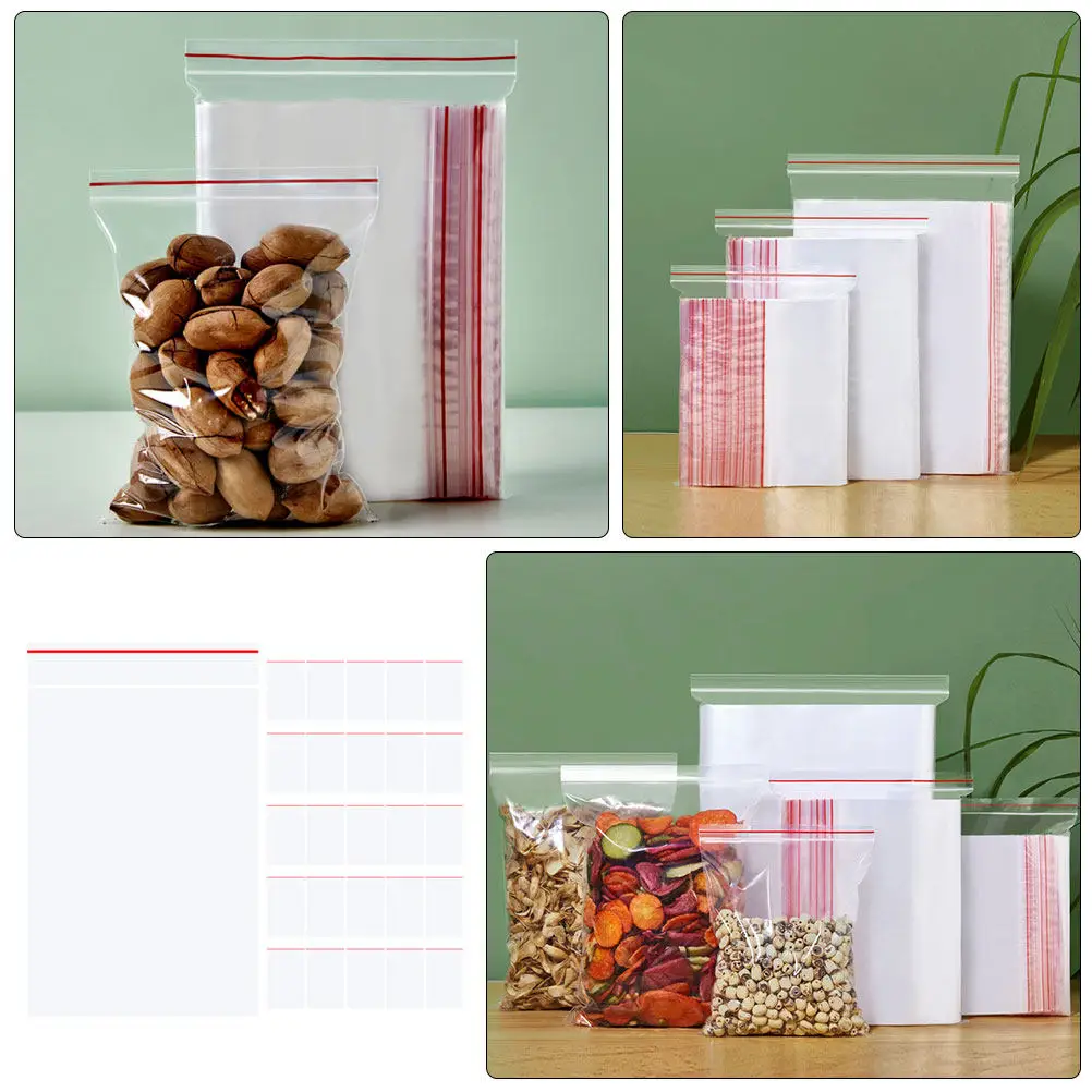 100Pcs Sealing Bags Pe Self-Sealing Storage Food Packaging Candy Cookie Snack Packing Bags Clear Sealing Bag