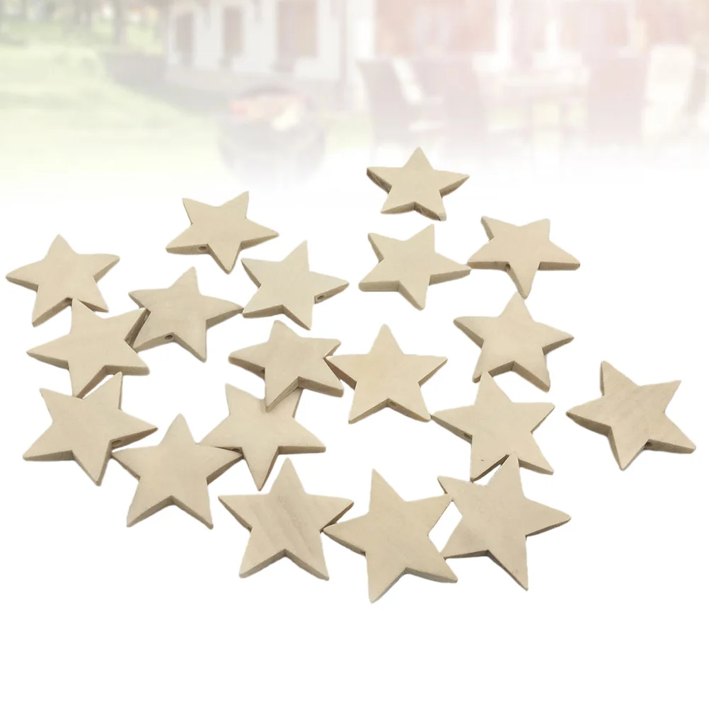 

400Pcs Wooden Pentagram Pieces Eco-Friendly Unpainted Craft Slices for Handmade Holiday Wedding Event Decor 2Mm Thin 10Mm Size