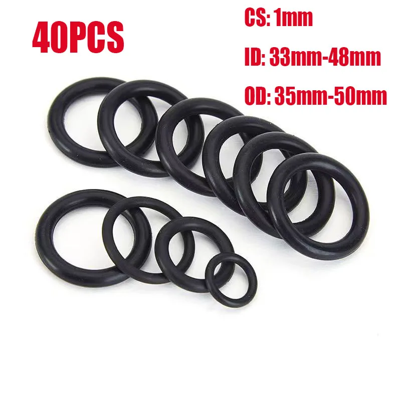 

40Pcs NBR O Ring CS 1 Sealing Washer Nitrile Rubber O-ring Plumbing Gaskets Oil Resistant High Temperature Orings