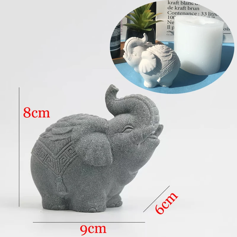 Elephant Silicone Molds Chinese Beast Silicone Mold for Gypsum New 2024 Car Ornament Gypsum Animal Mold DIY Home Concrete Crafts