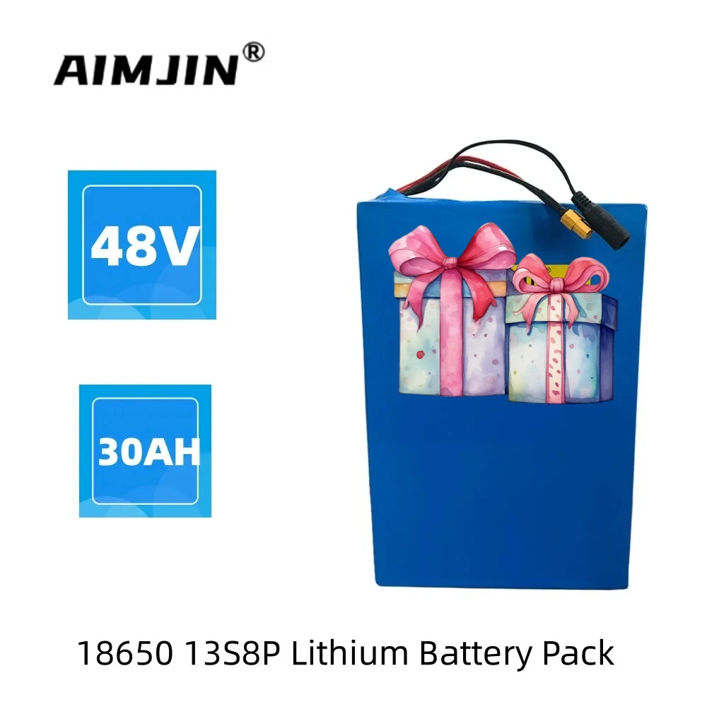 

AIMJIN 13S8P Battery 48V 30Ah rechargeable lithium 250-800W battery pack+charger
