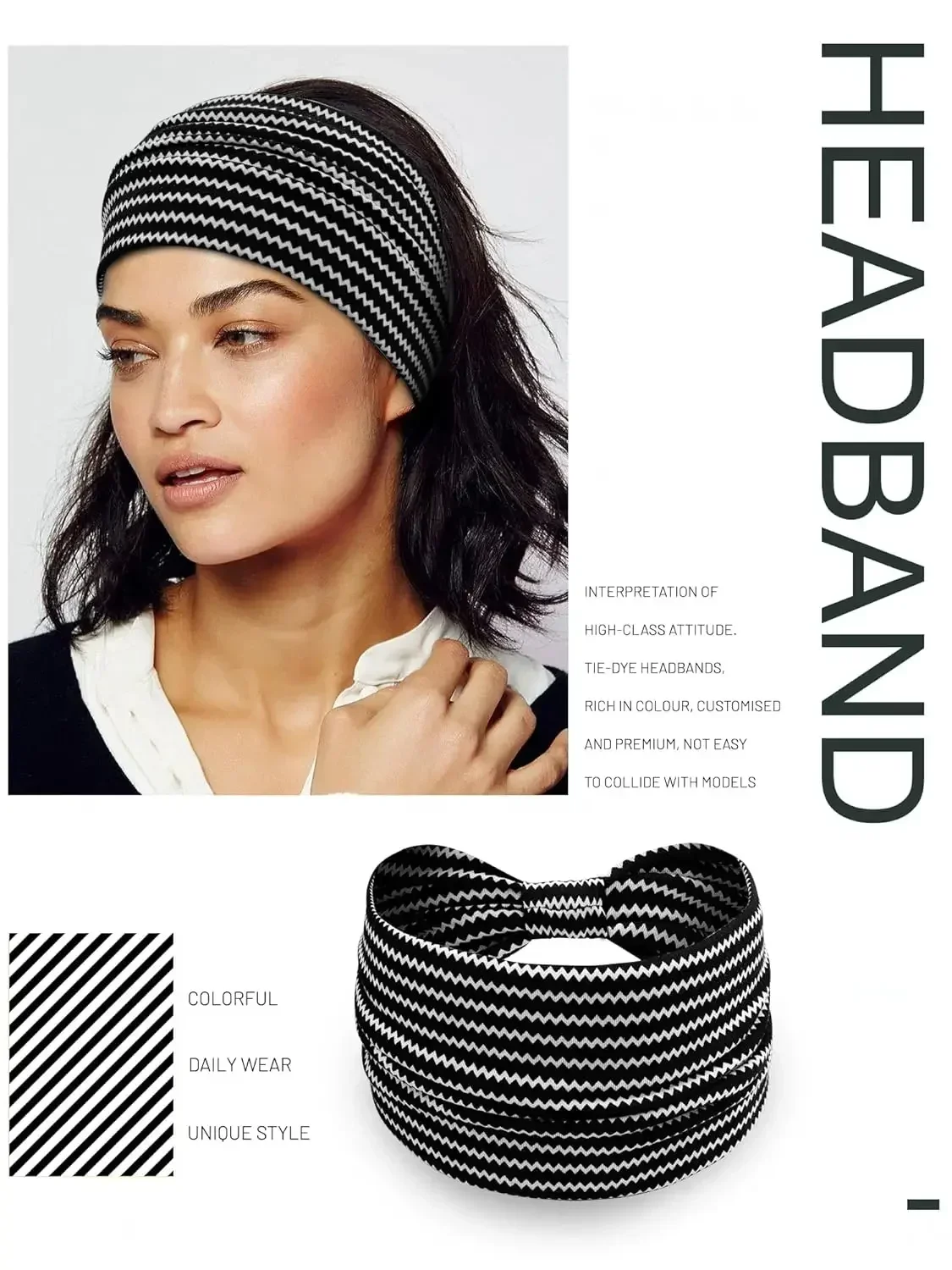 Twisted Wide Hair Bands for Women Wide Turban Workout Headband Fashion Yoga Hair Bands Boho Twisted Thick Hair Accessories image 3