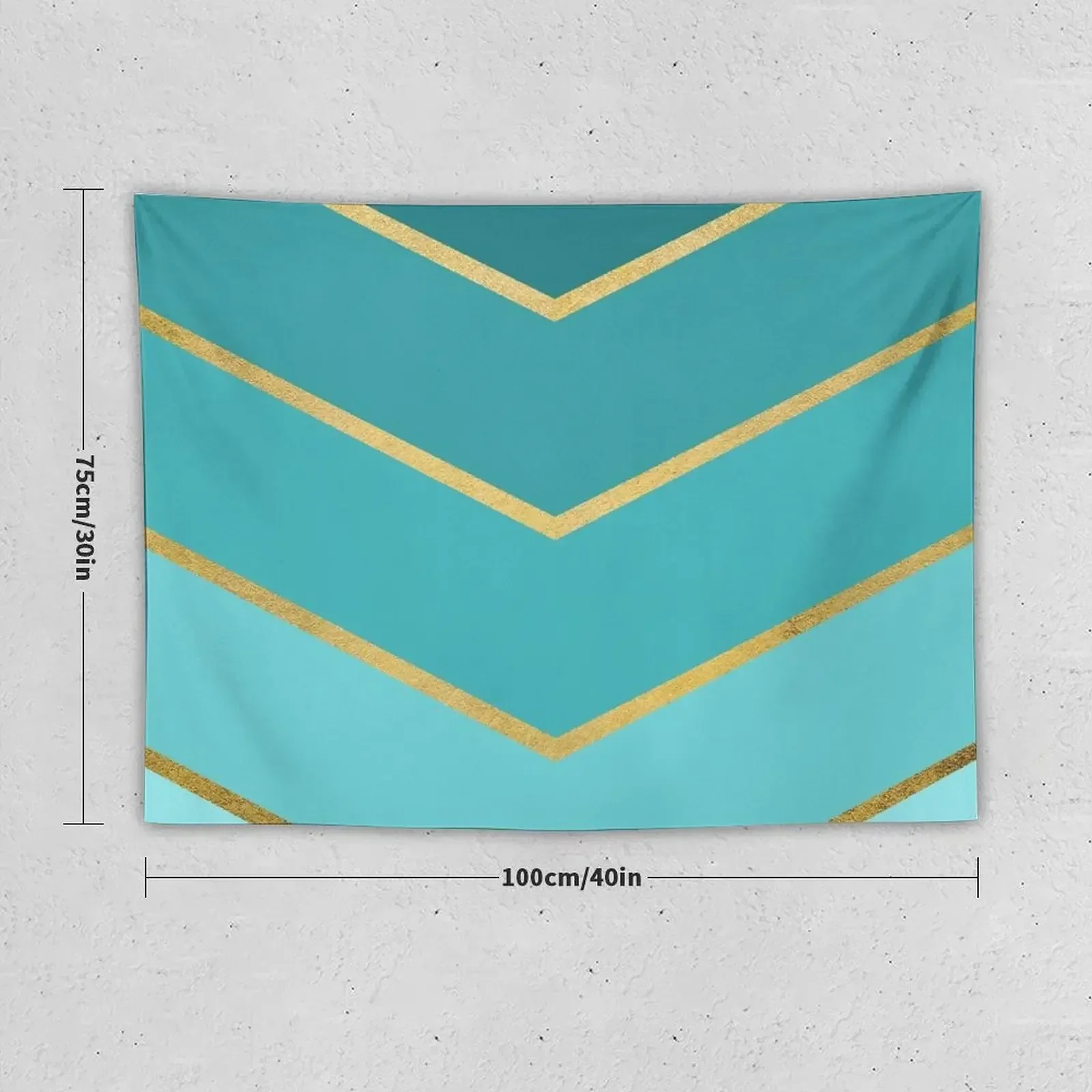 Geometrical teal and golden arrows modern art Tapestry Home Decor Aesthetic Decoration For Bedroom Wall Decorations Tapestry