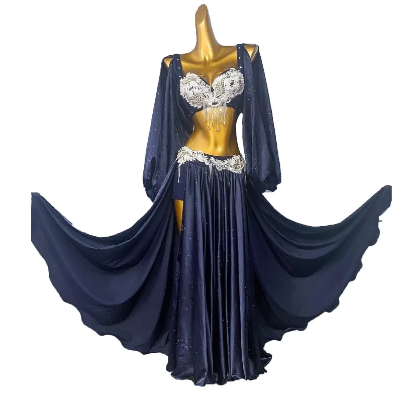 Traje de dançarina do ventre personalizado vestido de desempenho feminino 2025 novo conjunto oriental dancewear prática vestido roupas indianas terno feminino
