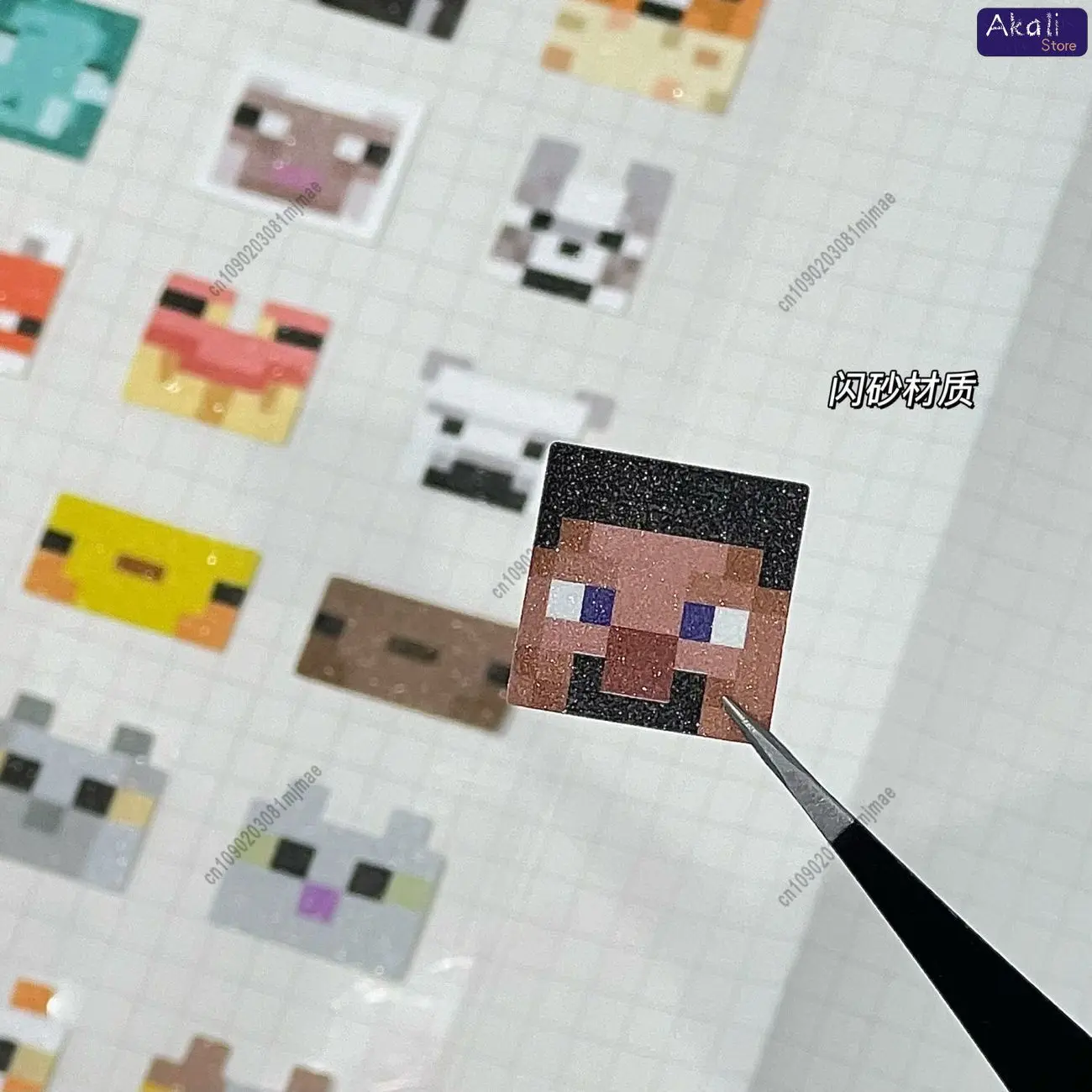 مجموعة ملصقات لامعة على شكل بكسل، ملصقات زخرفية لطيفة يمكنك صنعها بنفسك لأجهزة الكمبيوتر المحمول والهاتف المحمول وسجل القصاصات ومستلزمات الحرف اليدوية للأطفال