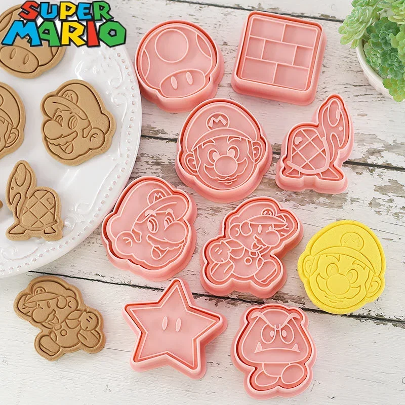 Mario Cartoon Cookie Molds Turtle Mushroom 3d Pressed Cookies Diy Fondant Baking Tools for Birthday Gifts