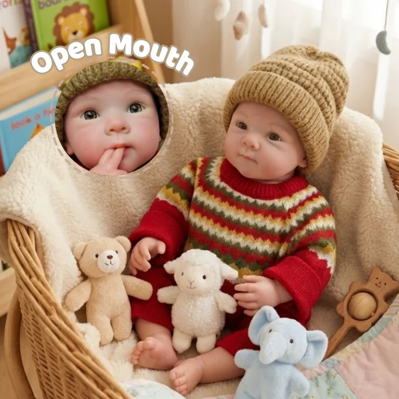

18Inch/45CM Open Mouth Painted&Unpainted Silicone Bebe Reborn Girl Doll Soft Touch bebe reborn de silicona Best Gift