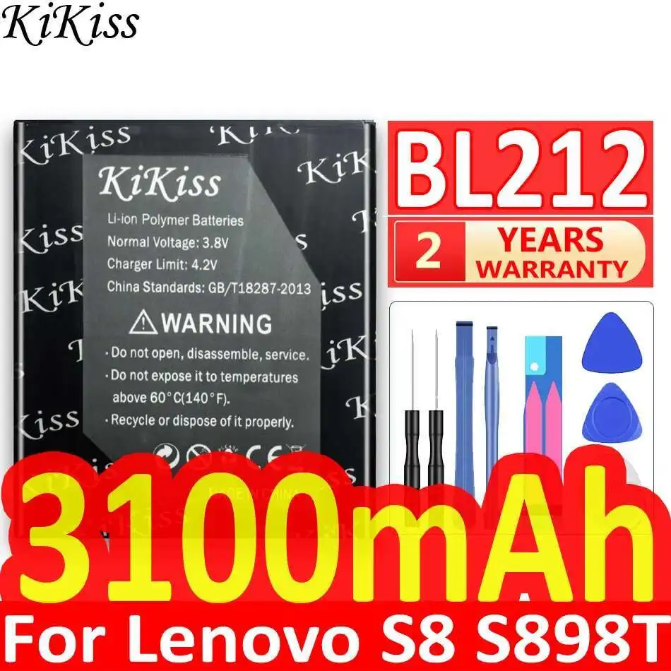 

Стабильный аккумулятор для мобильного телефона большой емкости для Lenovo S8 S898T A708T A628T A620T BL212 3100 мАч