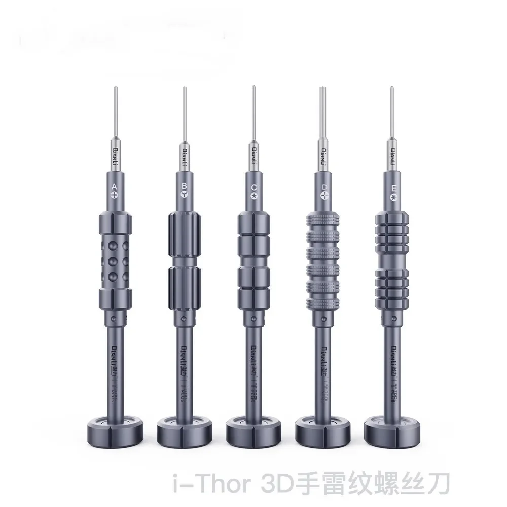 5pc/set Qianli 3D Anti-Rust High-Precision Batch Header Screwdriver Set Philips Pentalobe Y Convex Cross For Mobile Phone Repair