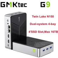 GMKtec G9 NAS MINI PC Twin Lake N150 Windows 11 Pro DDR5 12GB on Board 64GB EMMC4'SSD Slot Max 16TB Dual 2.5G Lan WIFI 6 BT5.2