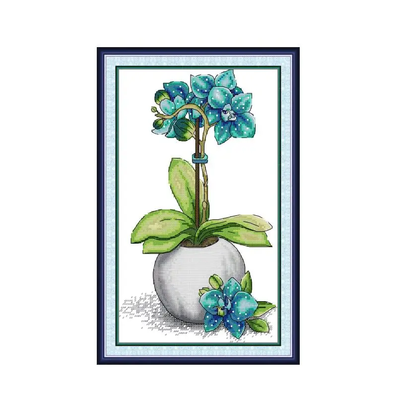 

Набор для вышивки крестом Cymbidium, мультяшный 14ct 11ct, принт, холст, стежки, вышивка, сделай сам, рукоделие ручной работы